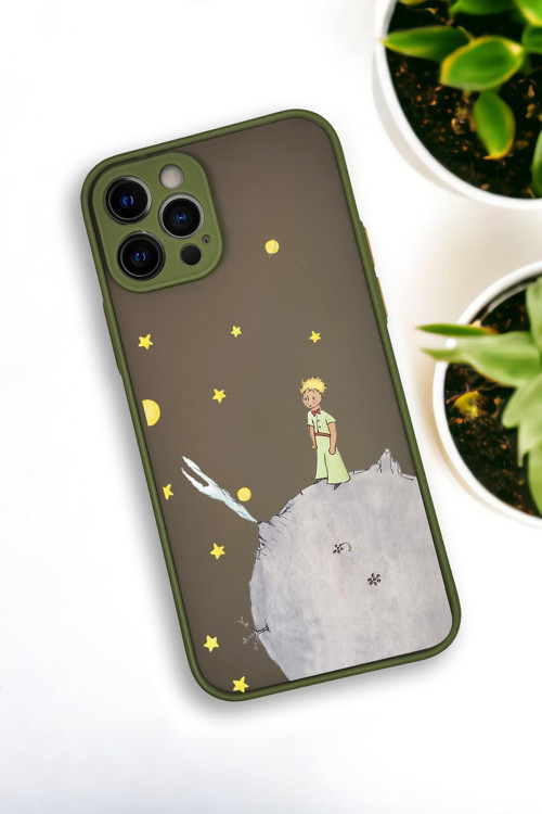 İphone 12 Pro Uyumlu Küçük Prens Desenli Buzlu Şeffaf Lüx Telefon Kılıfı