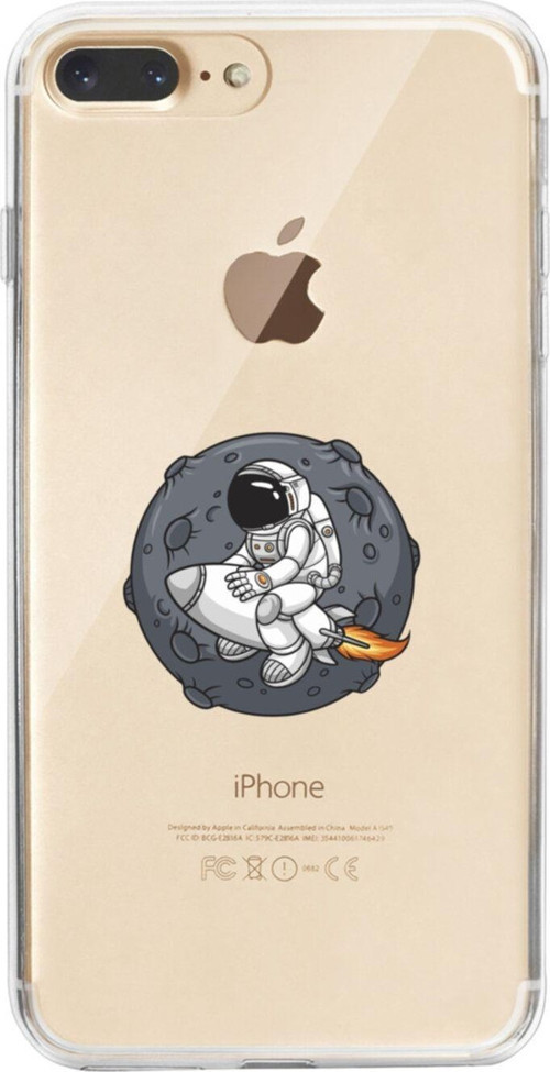İphone 8 Plus Gezegen Astronot Şeffaf Telefon Kılıfı