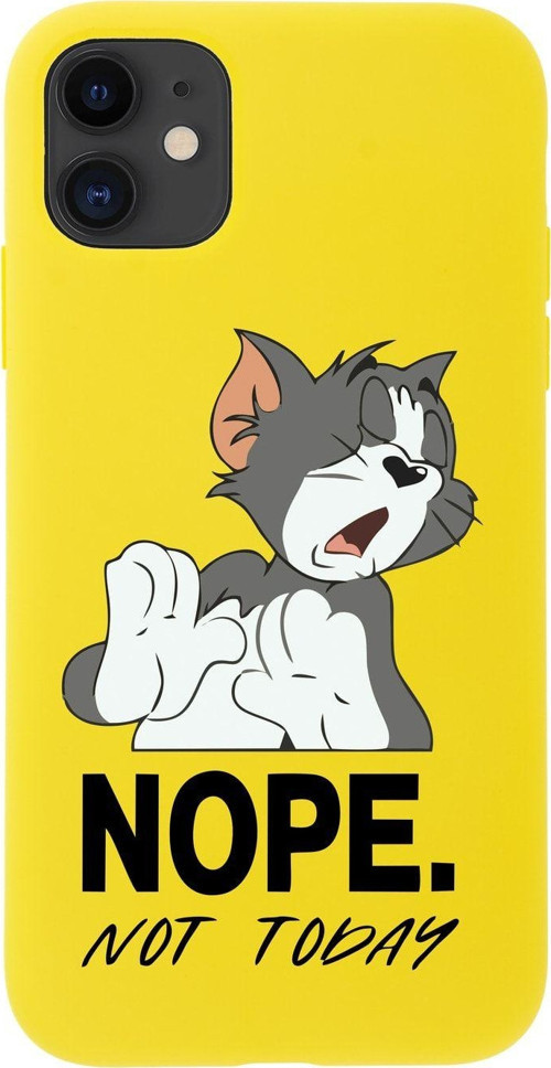 Iphone 11 Tom Nope Not Today Tasarımlı Sarı Telefon Kılıfı