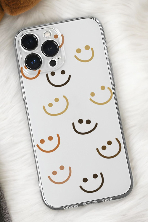 İphone 15 Pro Uyumlu Smile Desenli Premium Silikonlu Şeffaf Telefon Kılıfı