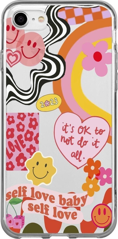 İphone 8 Uyumlu Self Love Baby Tasarımlı Şeffaf Telefon Kılıfı