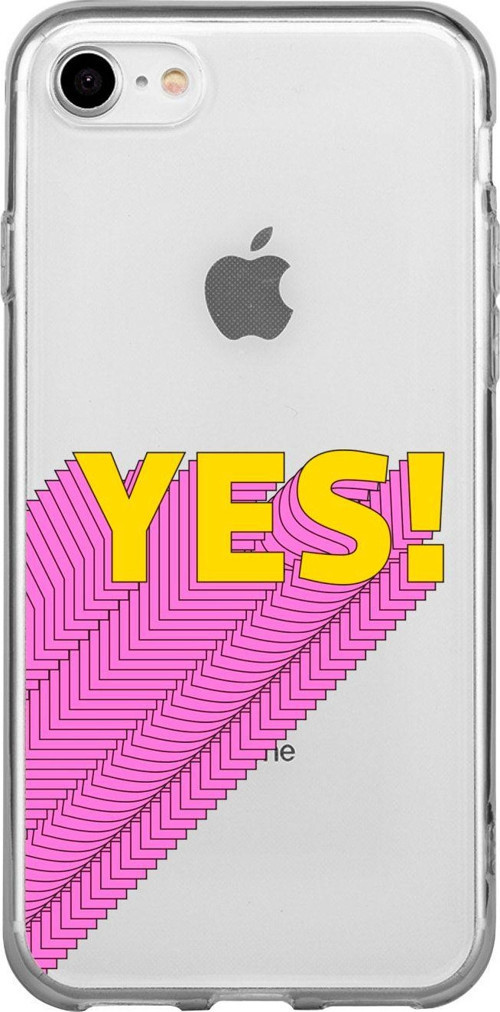İphone Se Yes Desenli Şeffaf Telefon Kılıfı