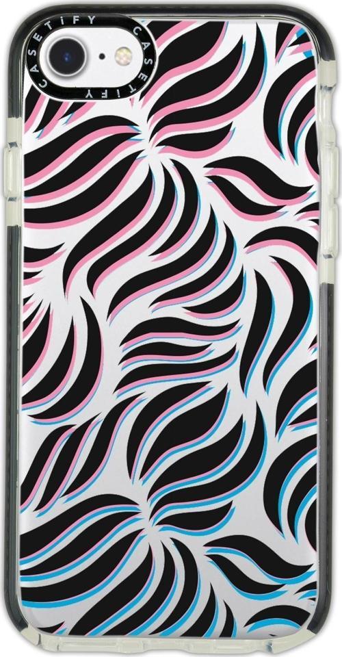İphone 6 Uyumlu Casetify Color Wave Desenli Anti Shock Premium Silikonlu Siyah Kenar Detaylı Telefon
