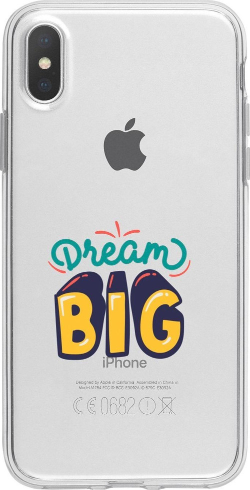 İphone Xs Max Büyük Düşün Desenli Şeffaf Telefon Kılıfı