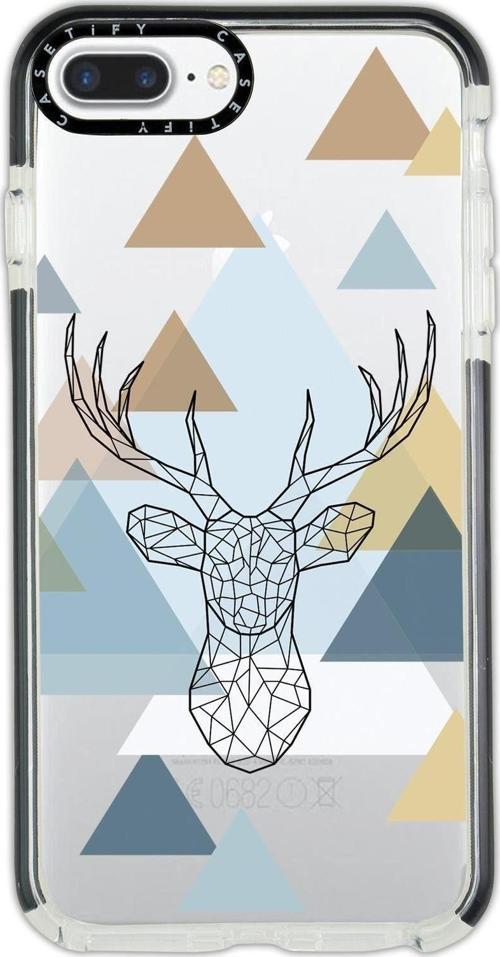 İphone 6 Casetify Polygon Deer Desenli Anti Shock Premium Silikonlu Siyah Kenar Detaylı Telefon Kılı