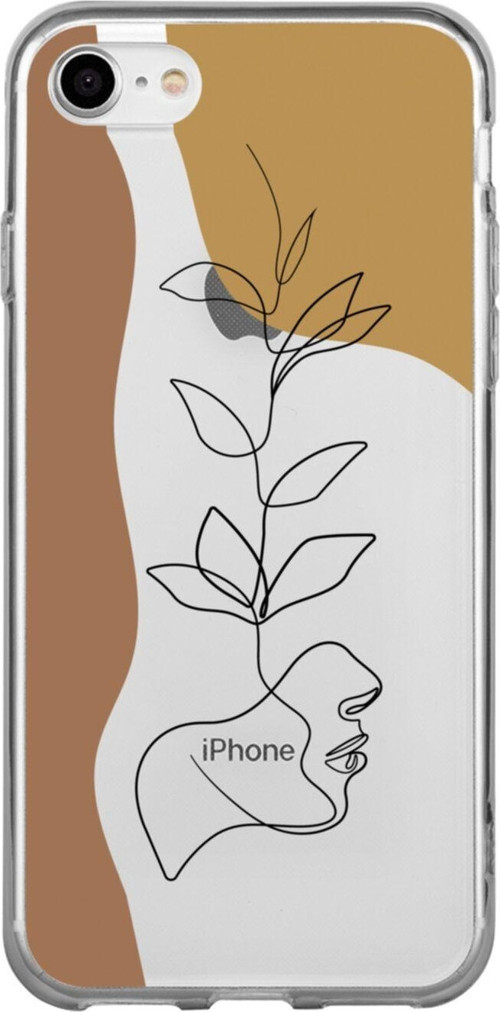 İphone Se Flowers Face Şeffaf Telefon Kılıfı