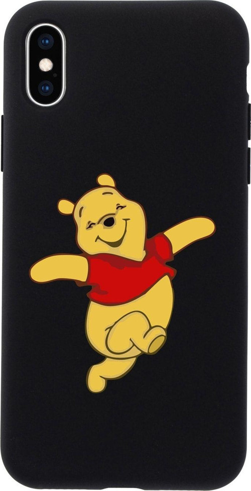 İphone Xs Max Renkli Gözler Desenli Siyah Telefon Kılıfı