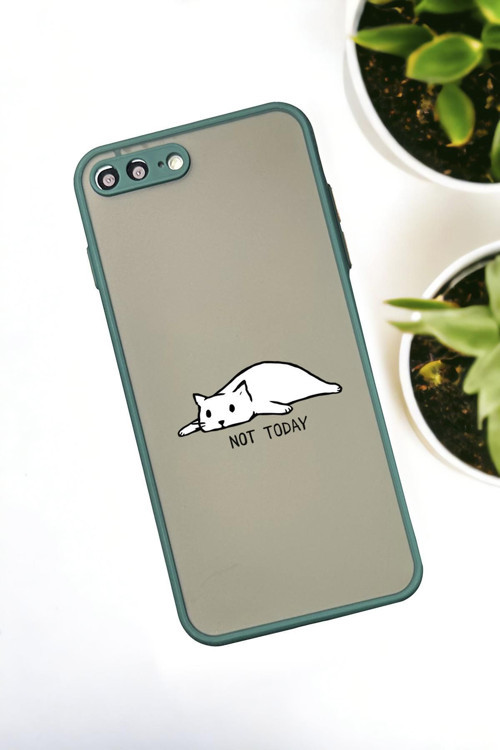 İphone 7 Plus Uyumlu Not Today Desenli Buzlu Şeffaf Lüx Telefon Kılıfı