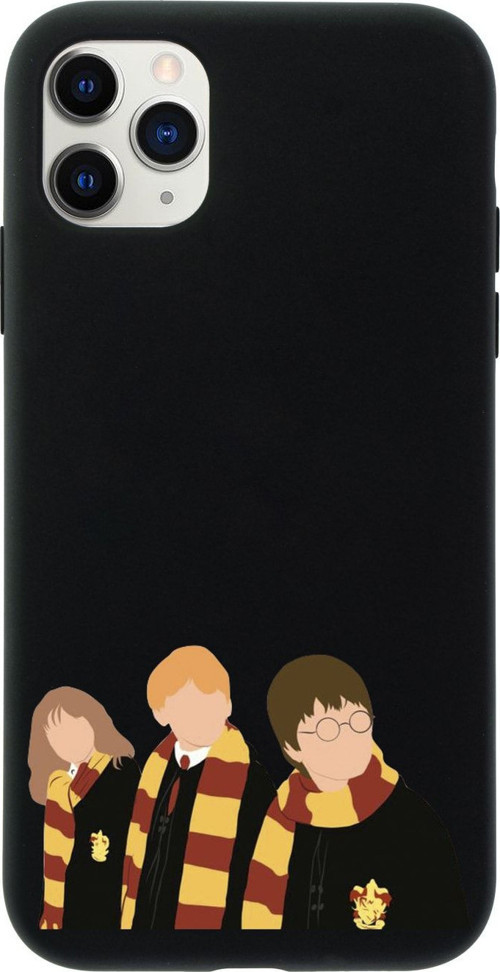 Iphone 11 Pro Max Harry Ron Hermione Tasarımlı Siyah Telefon Kılıfı