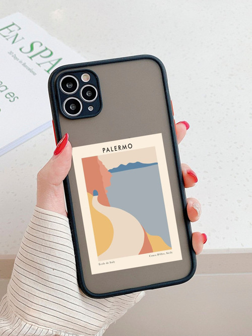 Iphone 11 Pro Max Uyumlu Siyah Kamera Lens Korumalı Palermo Desenli Lüx Telefon Kılıfı