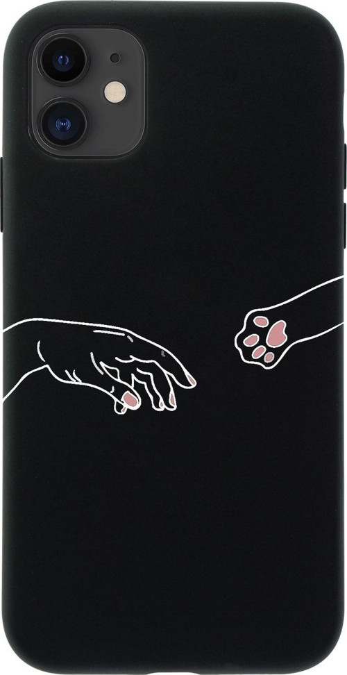 İphone 12 Hand And Paw Premium Silikonlu Siyah Telefon Kılıfı