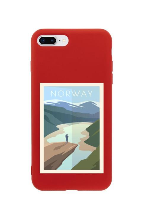 İphone 7 Plus Norway Tasarımlı Kırmızı Telefon Kılıfı