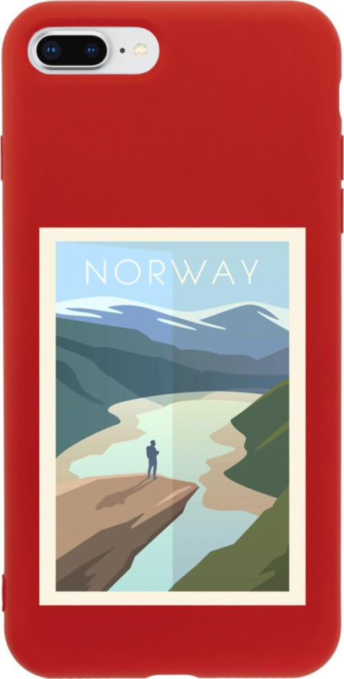 İphone 7 Plus Norway Tasarımlı Kırmızı Telefon Kılıfı