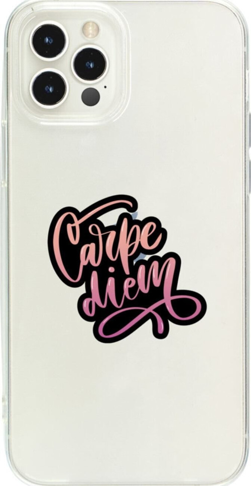 İphone 15 Pro Carpe Diem Şeffaf Telefon Kılıfı