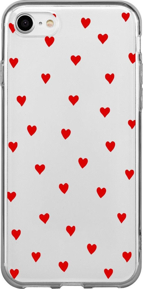 İphone 8 Uyumlu Sevimli Kalpler Premium Şeffaf Silikon Kılıf