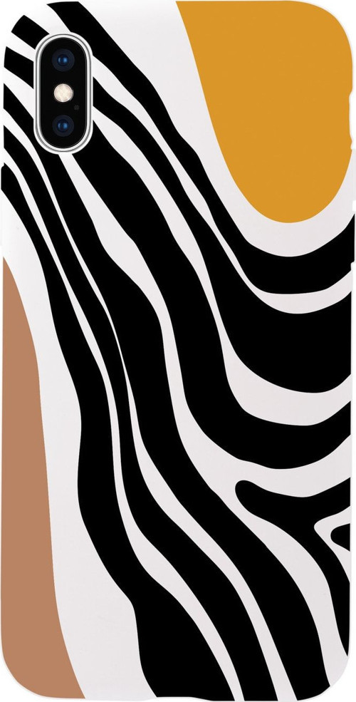 İphone X Modern Art Premium Silikonlu Beyaz Telefon Kılıfı