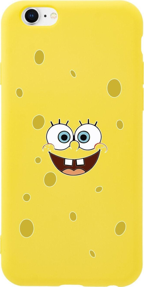 İphone 6 Sponge Bob Tasarımlı Sarı Telefon Kılıfı