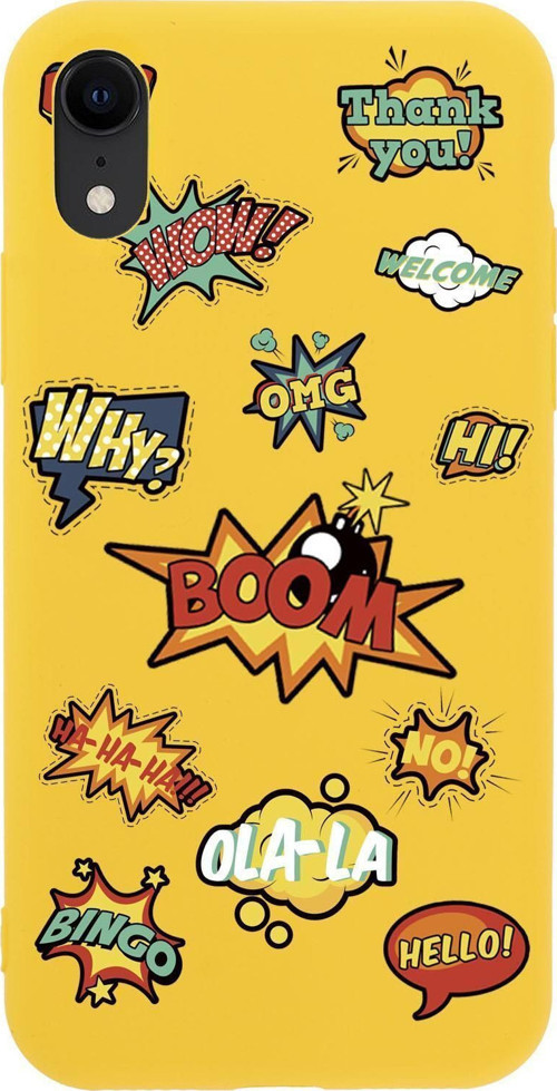 İphone Xr Stickers Desenli Premium Silikonlu Telefon Kılıfı