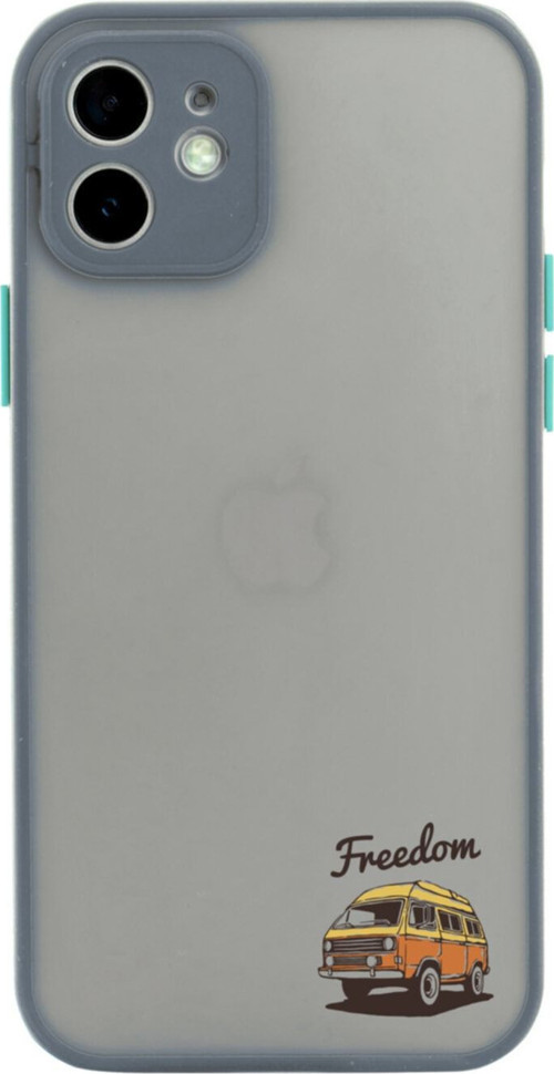 Iphone 11 Lüx Kamera Lens Korumalı Freedom Karavan Gri Telefon Kılıfı