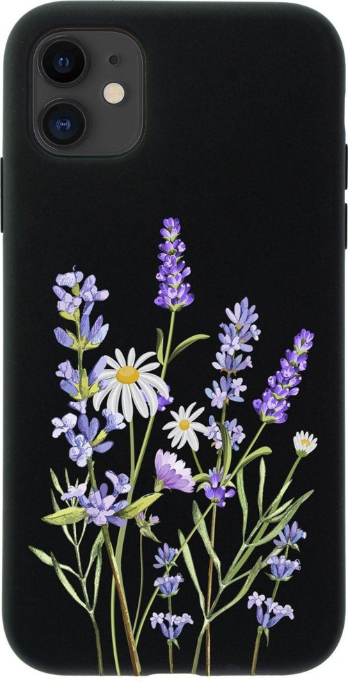İphone 12 Lavender Premium Siyah Lansman Silikonlu Kılıf