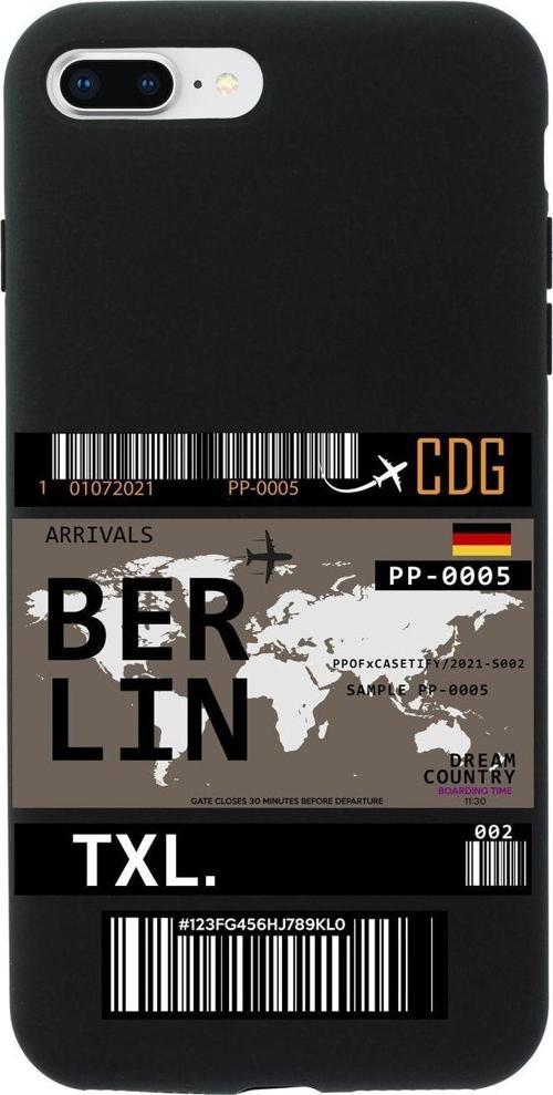 İphone 7 Plus Berlin Bilet Tasarımlı Siyah Telefon Kılıfı