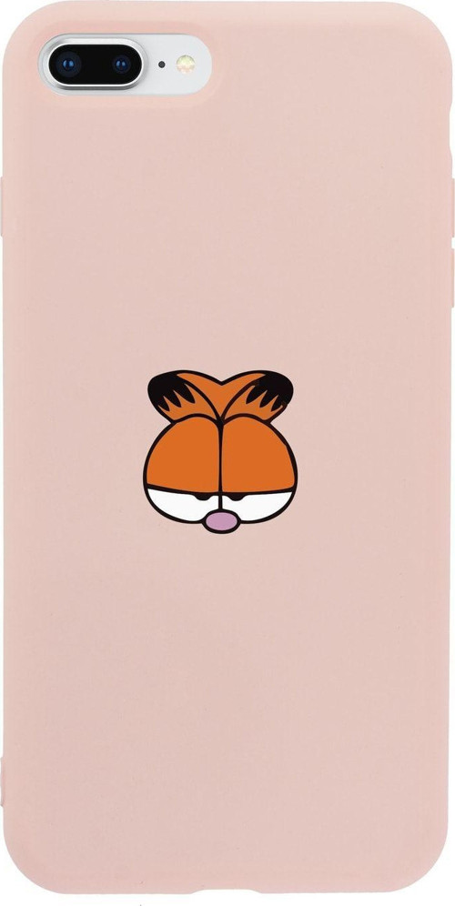 İphone 7 Plus Uyumlu Garfield Pembe Telefon Kılıfı