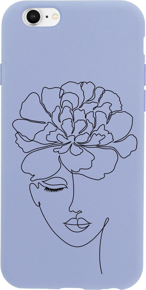 İphone 6 Plus Flower Woman Art Premium Lila Lansman Silikonlu Kılıf