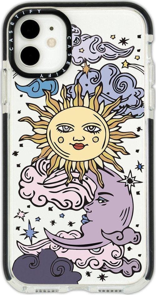 İphone 12 Casetify Güneş Ay Desenli Anti Shock Premium Silikonlu Siyah Kenar Detaylı Telefon Kılıfı