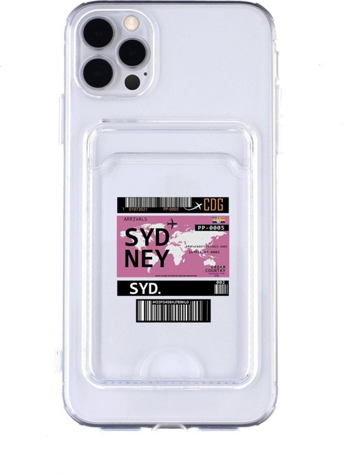 Iphone 11 Pro Uyumlu Sydney Ticket Desenli Şeffaf Kamera Korumalı Ve Kartlıklı Telefon Kılıfı