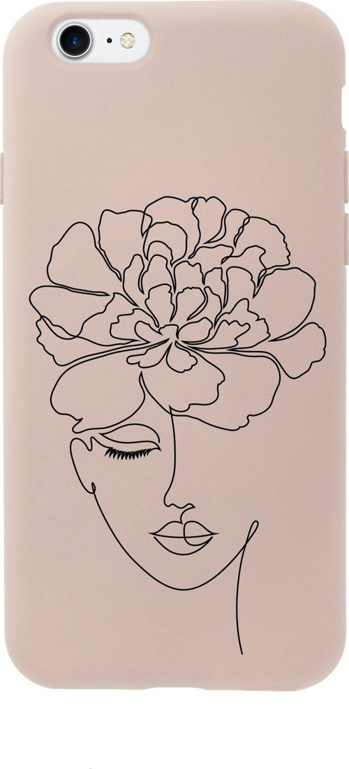 İphone 7 Flower Woman Art Premium Pembe Lansman Silikonlu Kılıf