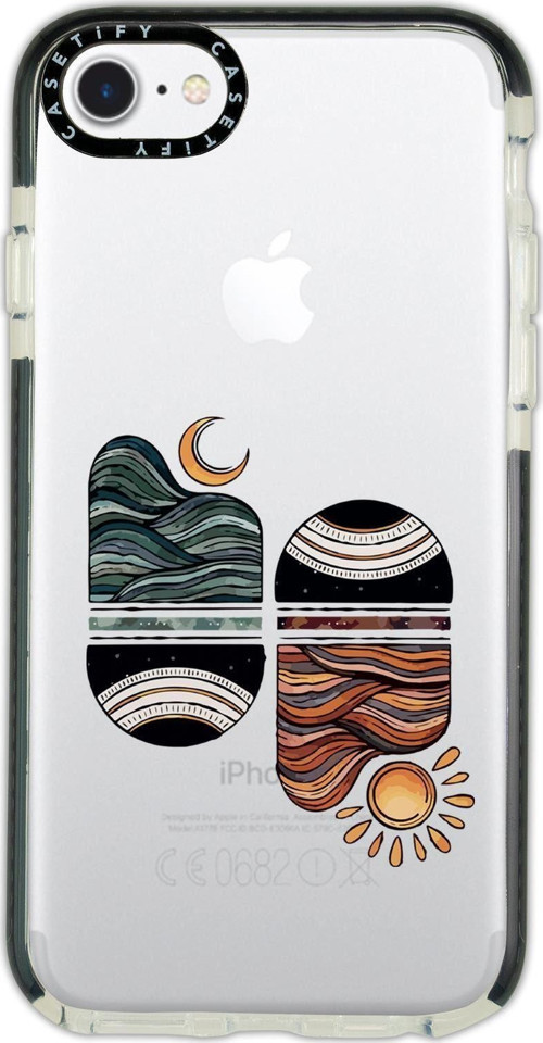 İphone 6 Casetify Sunset Wawe Desenli Anti Shock Premium Silikonlu Siyah Kenar Detaylı Telefon Kılıf