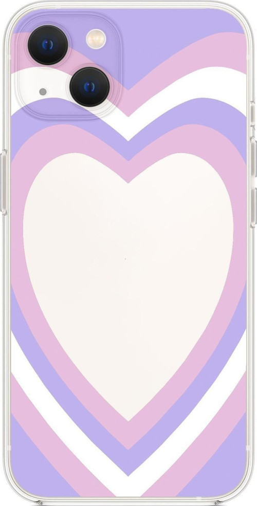 İphone 14 Purple Heart Premium Şeffaf Silikon Kılıf