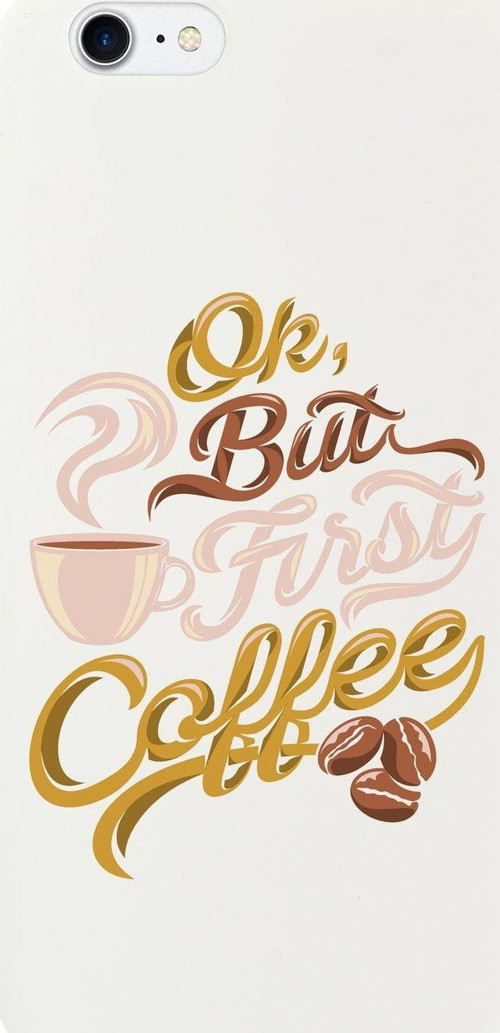 İphone Se First Coffee Premium Beyaz Lansman Silikonlu Kılıf