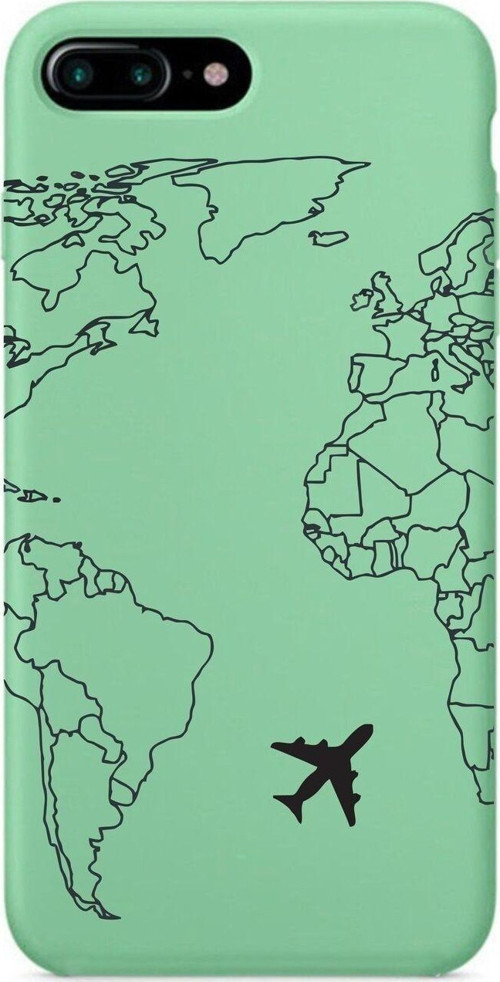 İphone 7 Plus World Map Lines Yeşil Lansman Kılıf