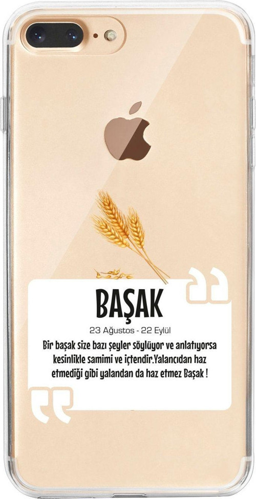 İphone 8 Plus Başak Yıldız Desenli Şeffaf Telefon Kılıfı