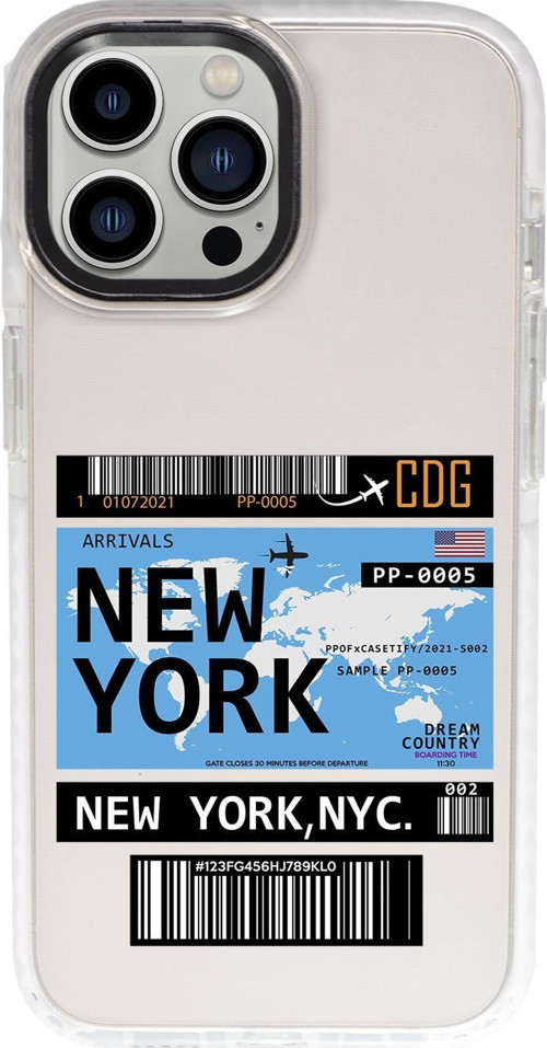 İphone 15 Pro Max Uyumlu New York Desenli Candy Bumper Darbe Emci Silikonlu Telefon Kılıfı
