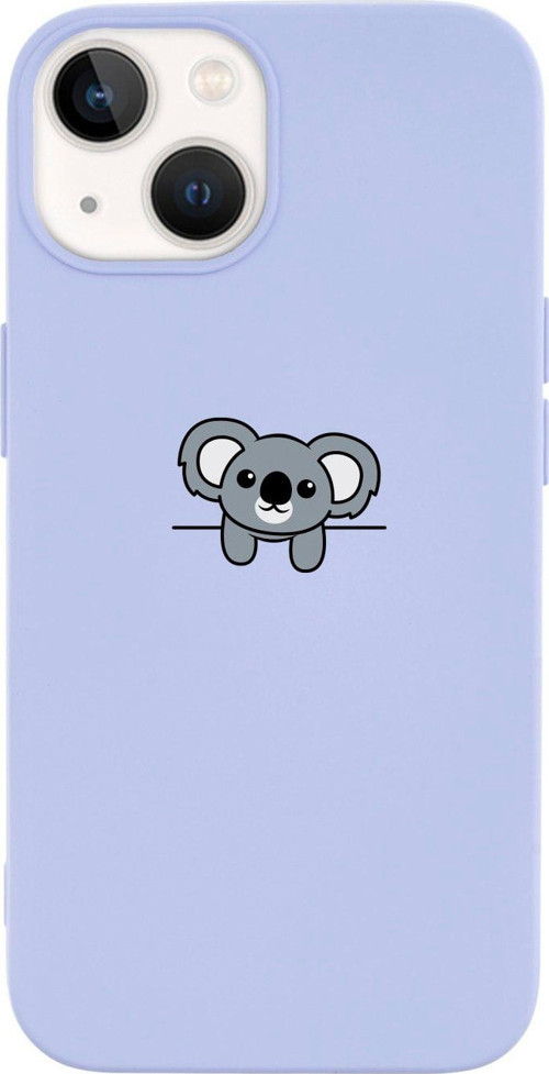 İphone 14 Plus Koala Desenli Lansman Lila Telefon Kılıfı
