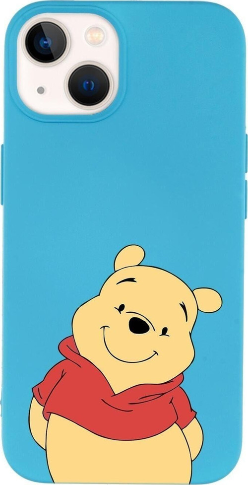 İphone 14 Uyumlu Pooh Desenli Premium Silikonlu Lansman Telefon Kılıfı