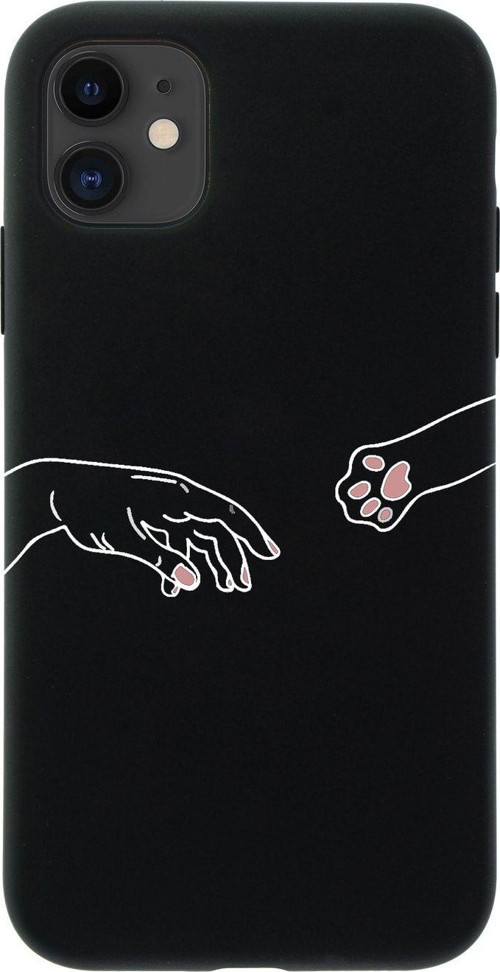 Iphone 11 Hand And Paw Premium Silikonlu Siyah Telefon Kılıfı
