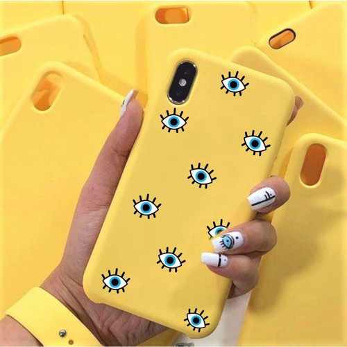 Gizemli Göz İphone Xs Sarı Lansman Telefon Kılıfı