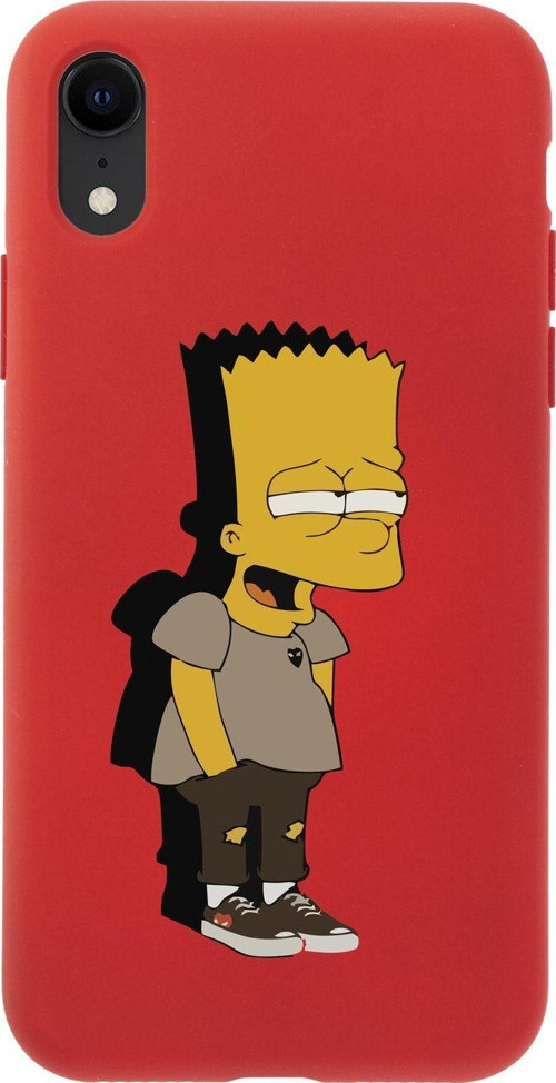 İphone Xr Simpson Tasarımlı Kırmızı Telefon Kılıfı