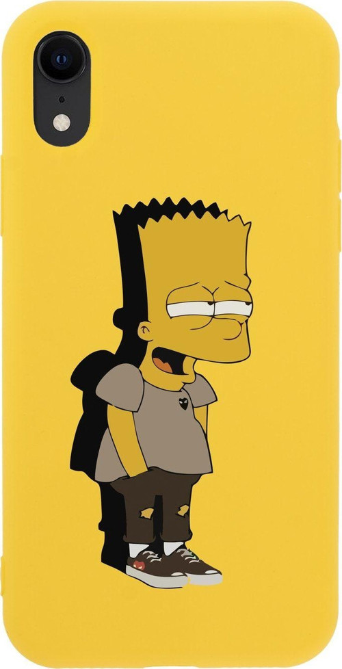 İphone Xr Simpson Tasarımlı Sarı Telefon Kılıfı