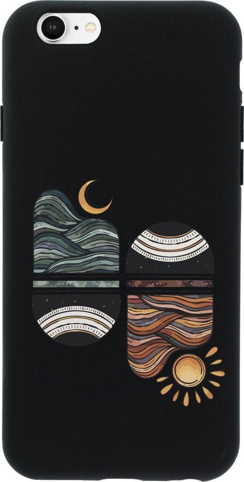 İphone 6 Sunset Wave Premium Silikonlu Siyah Telefon Kılıfı
