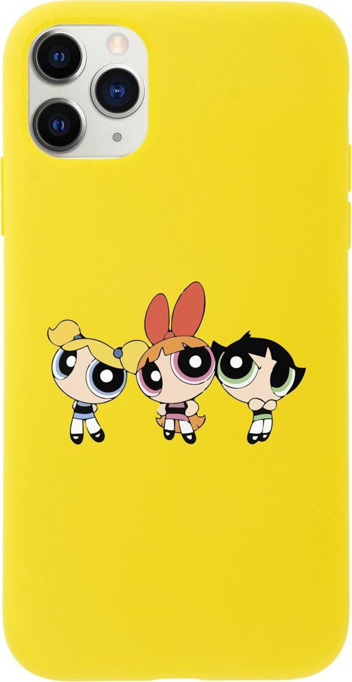 Iphone 11 Pro Max Powerpuff Girls Tasarımlı Sarı Telefon Kılıfı
