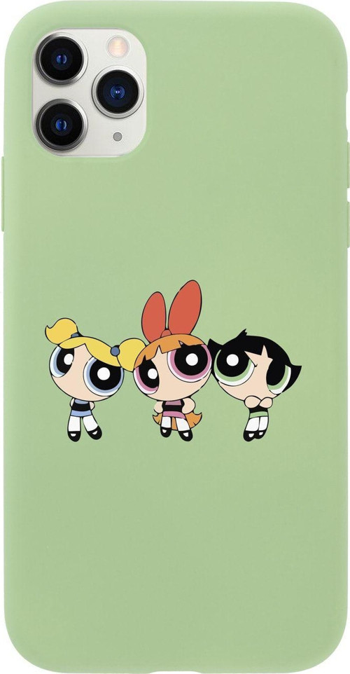 Iphone 11 Pro Max Powerpuff Girls Tasarımlı Yeşil Telefon Kılıfı