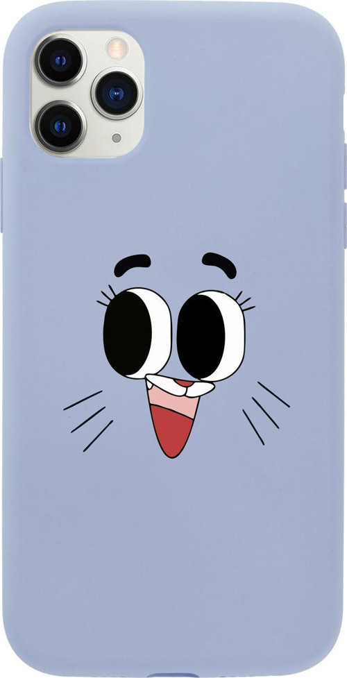 Iphone 11 Pro Gumball Tasarımlı Lila Telefon Kılıfı