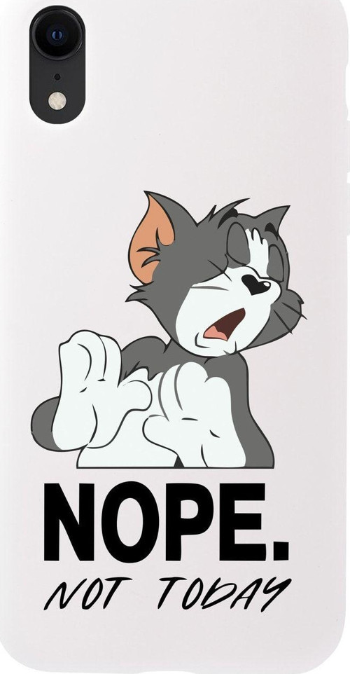 İphone Xr Tom Nope Not Today Tasarımlı Beyaz Telefon Kılıfı
