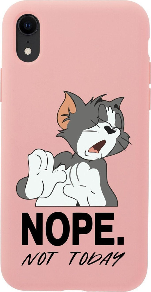 İphone Xr Tom Nope Not Today Tasarımlı Pembe Telefon Kılıfı