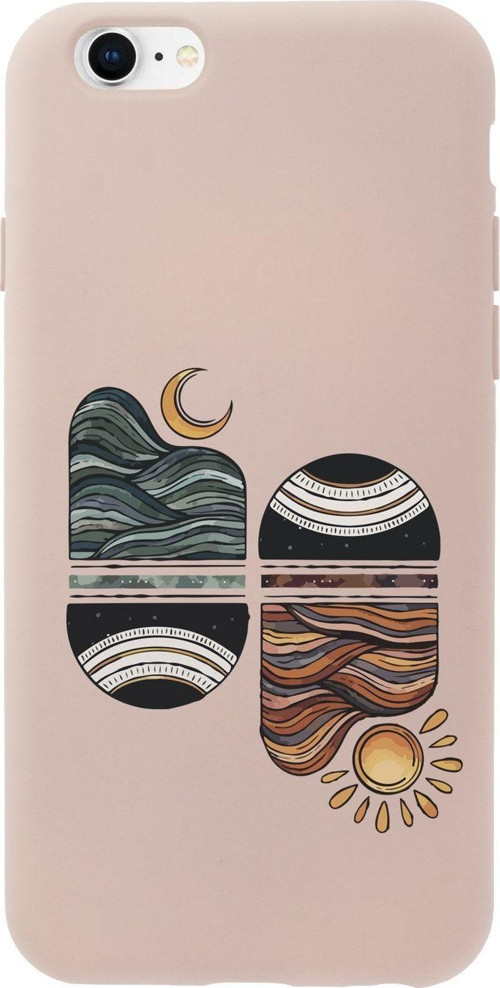 İphone 6 Uyumlu Sunset Wave Premium Silikonlu Pembe Telefon Kılıfı