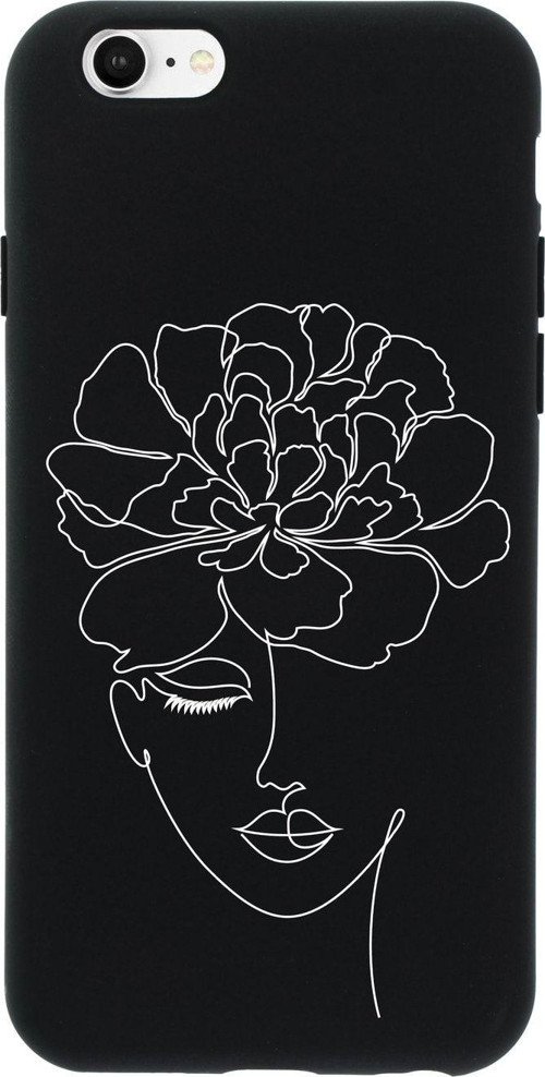İphone 6 Plus Flower Woman Art Premium Siyah Lansman Silikonlu Kılıf